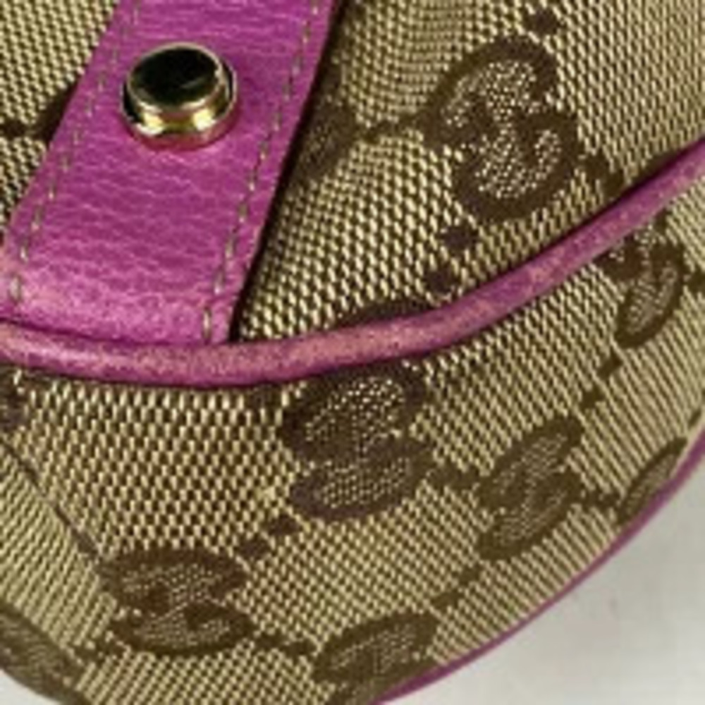 Gucci Aby canvas handbag shoulder bag pink beige GG Hobo